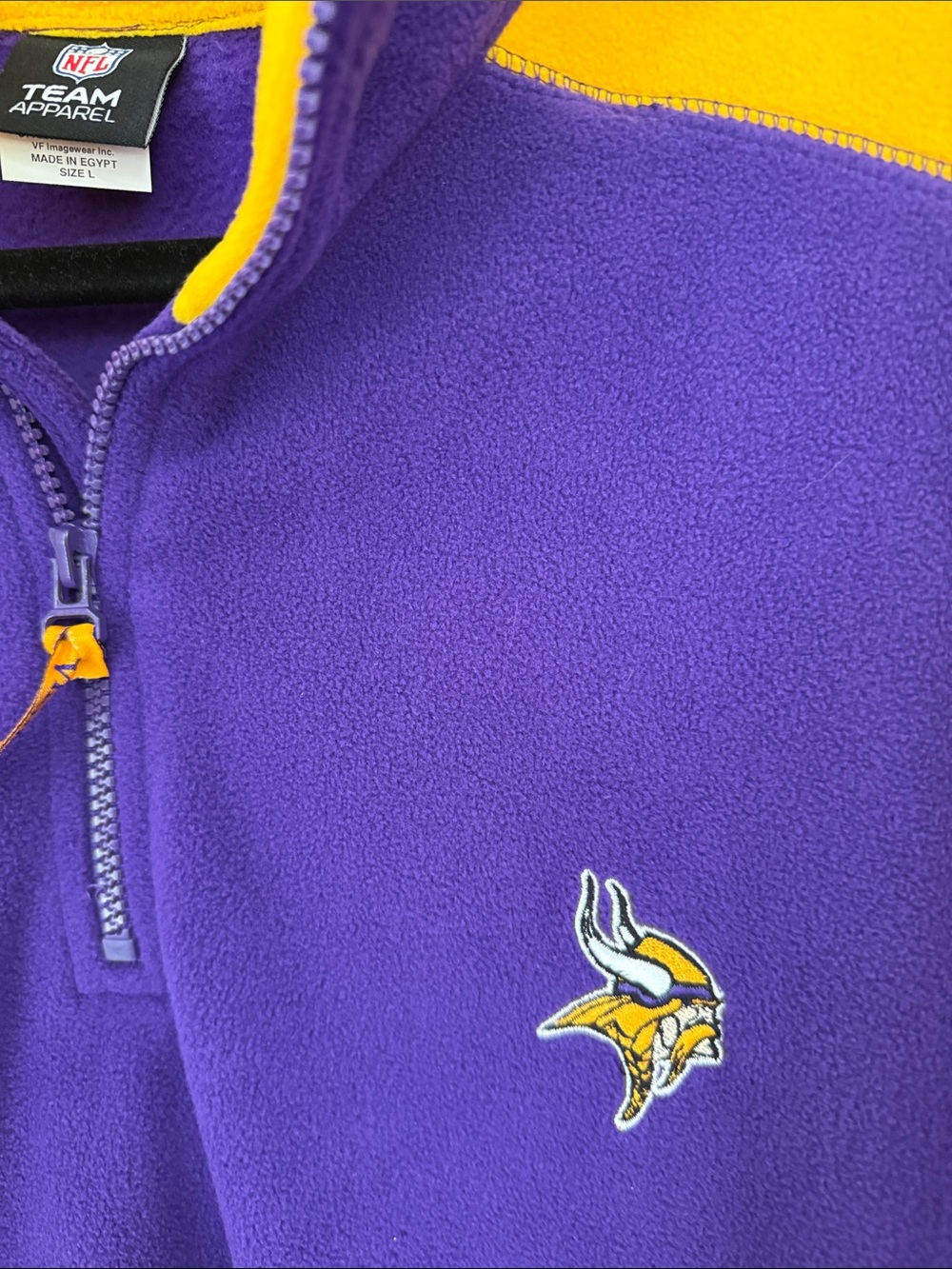 Minnesota Vikings Purple and Gold NFL long sleeved Fleece Quarter-Zip Pullover